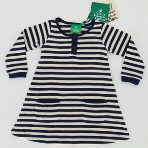 LITTLE GREEN RADICALS NAVY‎ STRIPE LONG SLEEVE PLAYAWAY DRESS